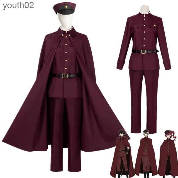 Costumi anime Anime Bungo Stray Dogs Tetchou Suehiro Cosplay Come Teruko Oukura Abiti uniformi rossi Mantello Stagione 4 Squadra Abiti di Halloween ZLN231111