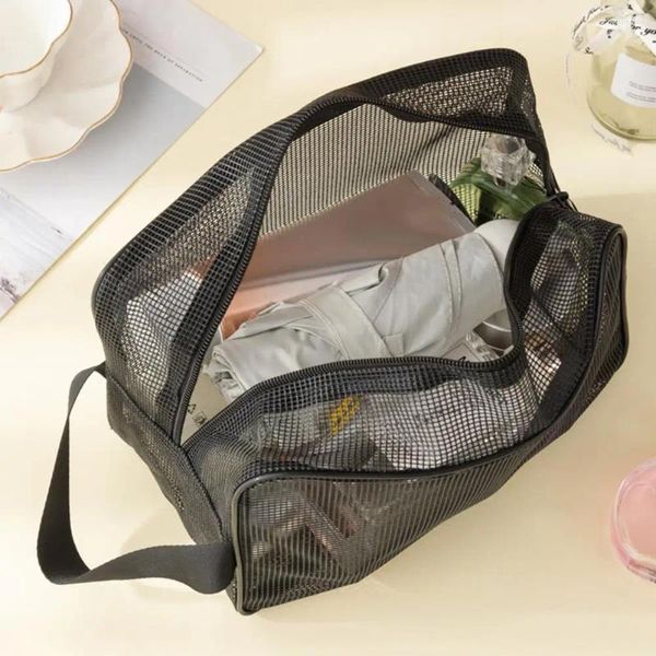 Aufbewahrungsbeutel tragbares Duschbeutelnetz mit Kapazität Schnelltrockner Toilierorganisator für Fitnessstudio Camping Cosmetic Easy Easy