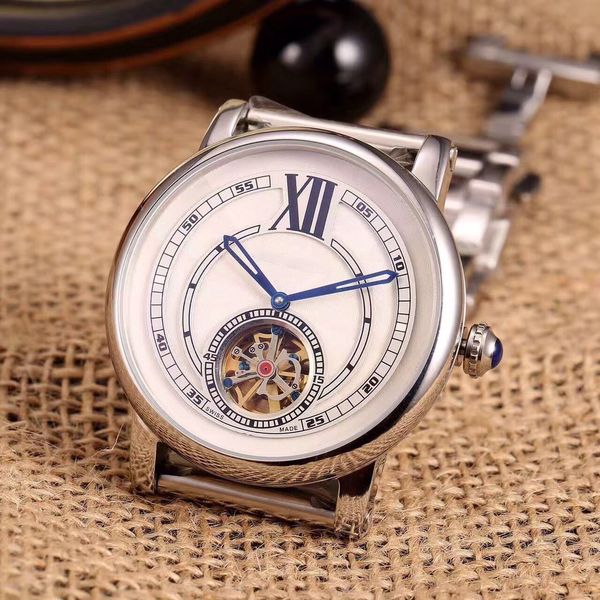 Herrenuhren 42MM Voller Edelstahl Leuchtendes Tourbillon Automatisches Mechanisches Uhrwerk Uhr Paare Stil Klassische Armbanduhren Originalverschluss Analog Lässig