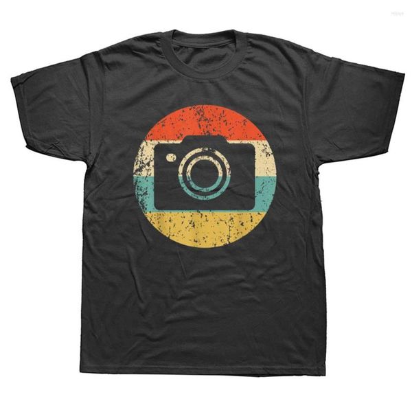 Мужские рубашки T смешные Pogreser Vintage Retro Camera Graphic Cotton Streetwear с коротким рукавом подарки на день рождения летняя футболка мужчина
