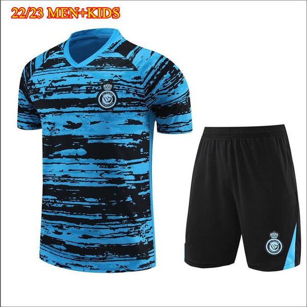 Algerien 23 24 Al Nassr FC Fußballtrikots Kurzarm Trainingsanzug Kinder Trainingsanzug Ronaldo 22/23 CR7 Gonzalo Talisca Algerien Fußball TRACKSUIT Half Shorts KIT Set