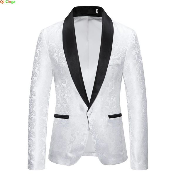 Ternos masculinos Blazers Branco Caju Flor Blazer Jaqueta Masculina Vestido de Festa de Casamento Casacos Vermelho Azul Preto Terno Tops Jaquetas S-XXL 231110