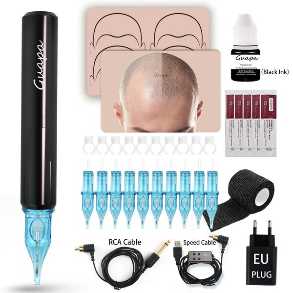 Kit de micropigmentação para máquina de tatuagem, maquiagem permanente, microblading, sobrancelha, couro cabeludo, técnica de sombreamento de pontos 231110