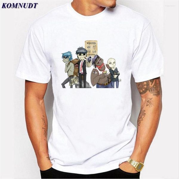 Herren T-Shirts Anime Gorillaz Cool Shirt Modal Rundhalsausschnitt Benutzerdefinierte Kurzarm-T-Shirts für Herren 3D-Druck Big Size Herren Streetwear