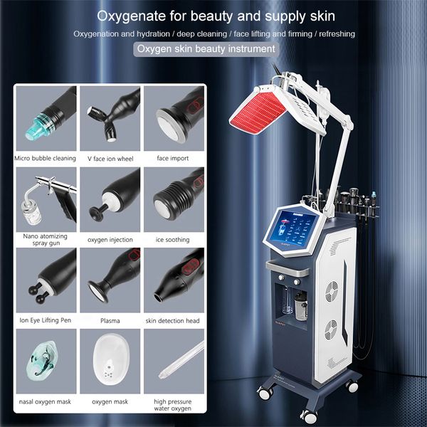 Macchina per il viso con ossigeno a bolle grandi, attrezzatura per microdermoabrasione, peeling all'acqua, scrubber ad ultrasuoni RF per il viso