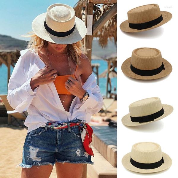 BOGAS TAMANHO DE Lager Ajustável US 7 1/2-7 5/8 UK L-XL Menino Mulheres Palha de porco Chapéus de torta de verão SUNHAT CAPATE CAPAR SOLOR SOLOR SOLA