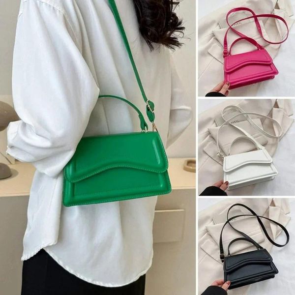 Bolsas de noite moda pu couro bolsa de ombro senhoras na moda cor sólida mensageiro bolsas lazer elegante crossbody para mulheres