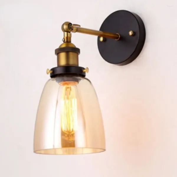 Wandleuchte, Raumdekoration, Schlafzimmer-Leuchten, Retro-Industrieleuchte, Vintage-Metallglas-Lampen, LED-Leuchten für Zuhause und Wohnzimmer