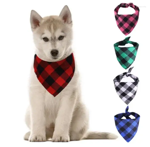 Abbigliamento per cani Bandana Plaid natalizio Singolo strato Sciarpa per animali Bavaglini a triangolo Fazzoletto Accessori per cani Regali di Natale SN1492