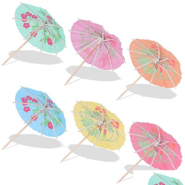 Partydekoration Papier Drink Cocktail Sonnenschirme Regenschirme Luau Sticks Tropical Hawaiian Umbrella Bar Decor Drop Delivery Home Dhx6V