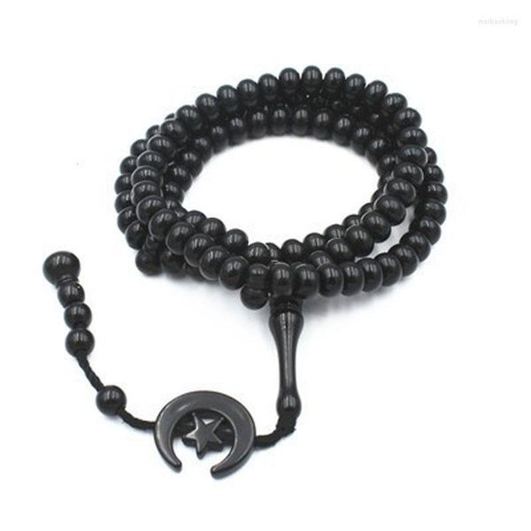 Strand 8mm Rosário muçulmano Tasbih 99 Medidas Meditação de pulseira Mala Colar para homens Charme Bracelets Presente de joias