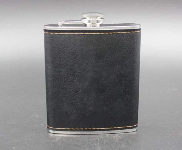 Hochwertiger Edelstahl 9 Unzen Hüftflask Leder Whisky Weinflasche Retro -Gravur Alkoholtasche Flagon mit Schachtelgeschenken Prefe6667440