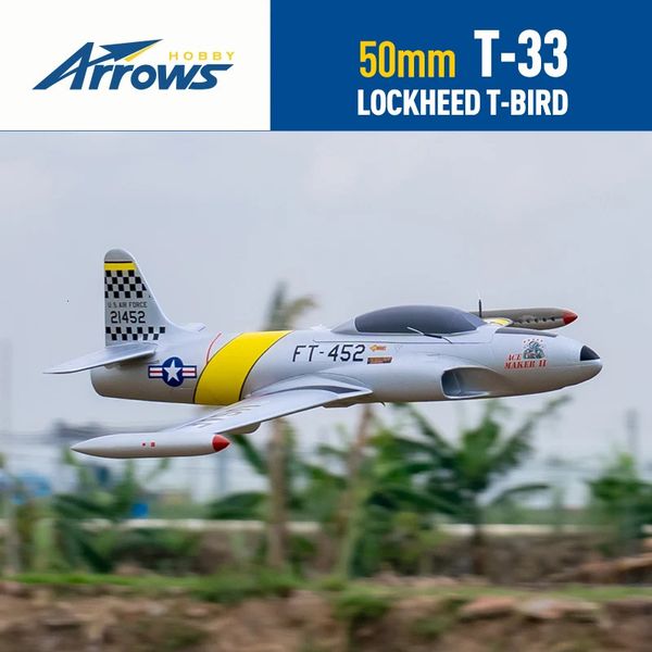 ElectricRC Aeronave Blue Arrows RC Avião 50mm T33 T33 PNP Jet Radio Control Modelo Hobby Aircraft Park Flyer Gift Toys T 33 EPO Foam 231110