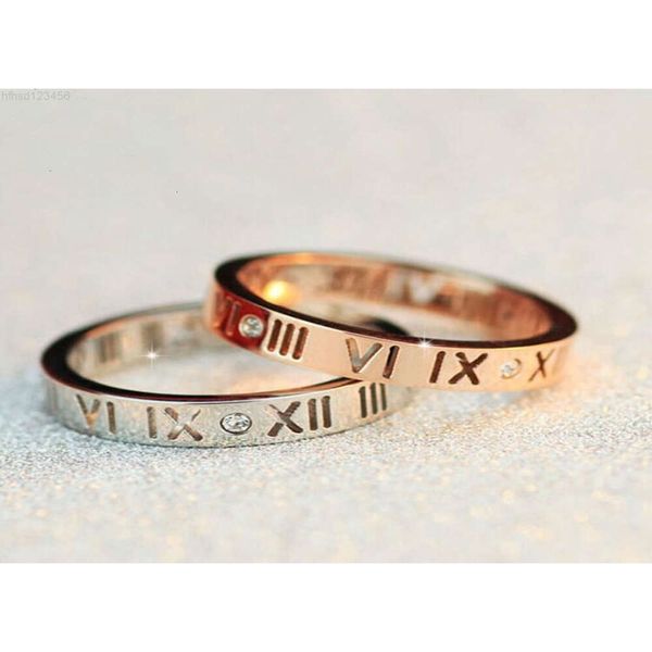Женское кольцо с римскими буквами и вырезом 039s, женское модное кольцо из розового золота, серебряные кольца с цифрами, кольца Rings3636787