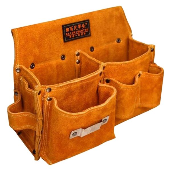 Werkzeugtasche Retro Tasche Hardware Organizer Mehrzweck Kunstleder Tragbare Werkzeugtasche Halter Hüfttasche für Zangenschlüssel Holzbearbeitung 230410