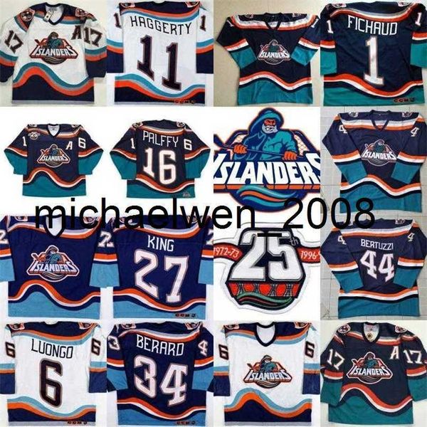 Weng Custom New York 16 Ziggy Palffy 11 Darius Kasparaitis 15 Bryan Smolinski 6 Chris Luongo 32 Andersson Toews 1997-98 Hockey Maglie