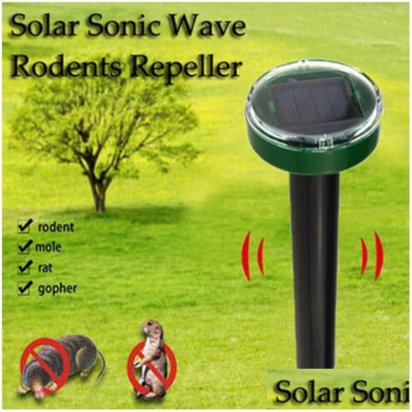 Altre forniture da giardino Solar Sonic Wave Repeller per roditori Trasonic Utilizzato per prato all'aperto Mole Repellent Power Snake Bird Mosquito Mou Dh09H