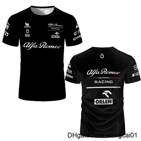 Мужские футболки 2023 Новая Alfa Romeo T Roomts Formula One F1 Team Racing Car 3D Men Men Women Fashion O-образная футболка детская футболка Tops Tops Jersey 4113