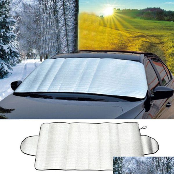 Parasole per Auto Tenda da Neve Tenda da Sole Anteriore e Posteriore in Foglio di Alluminio 150X70Cm Tenda da Sole Parabrezza Visiera Er Protezione Uv Goccia di Ghiaccio Consegna Dhktg