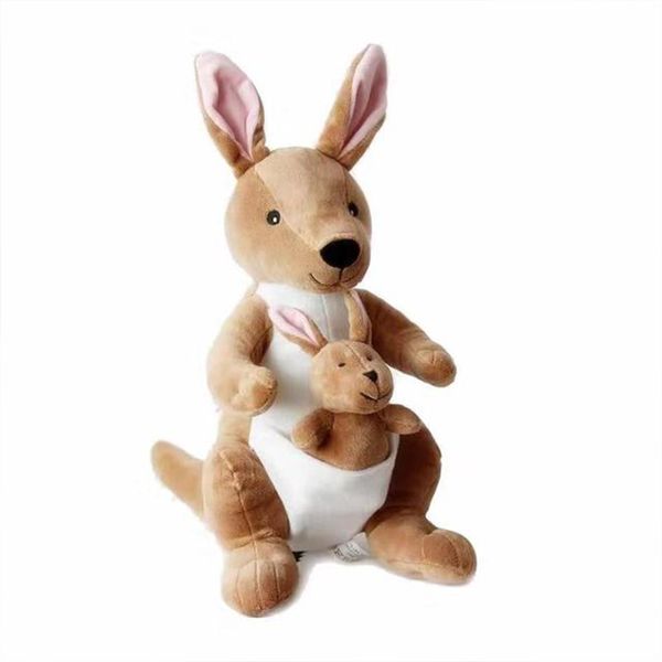 Dolls de pelúcia de 26 cm/36 cm de mãe criativa e infantil boneca de canguru para pelúcia de pelúcia de pelúcia de pelúcia de pelúcia de pelúcia para bebê Gift 230410