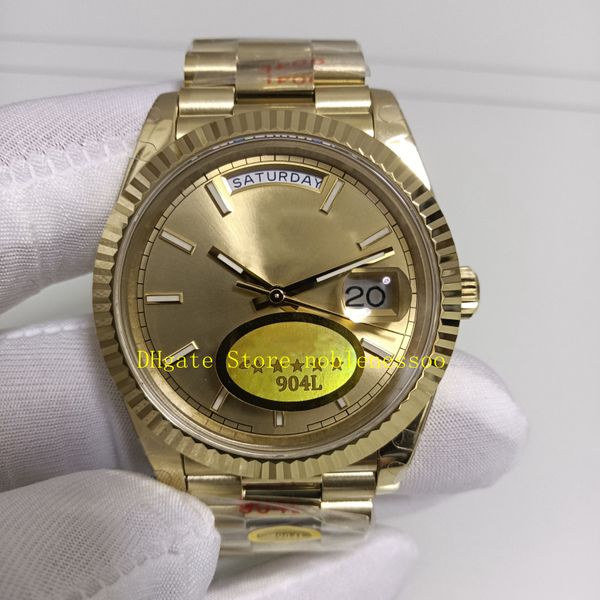 17 Color Real Photo 904L Стальные мужские часы для мужчин датируются 40 мм 228238 Желто -золото сапфировое стеклянное шампанское цифер