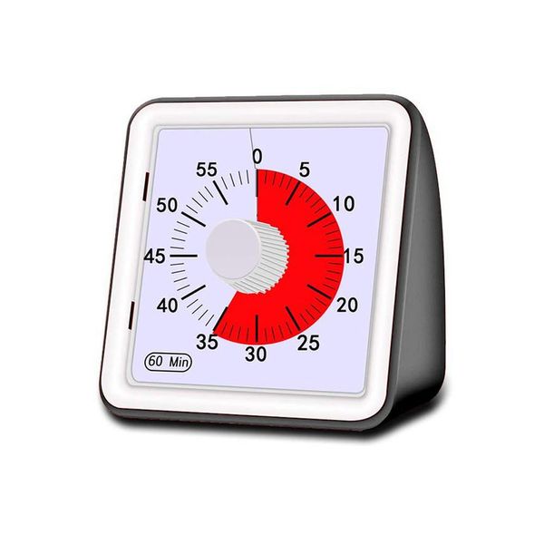 Timer 60 minuti Silenzioso visivo analogico Studente Aula Timer da cucina Conto alla rovescia Strumenti di gestione della cottura Annunci domestici Goccia regolabile Dhhmy