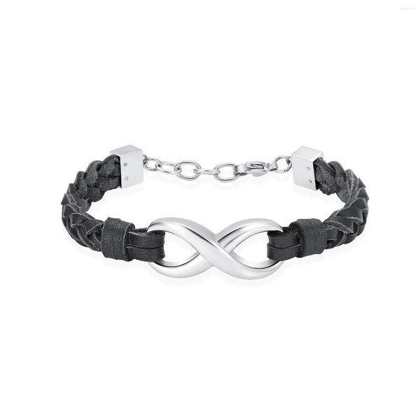 Braccialetti con ciondoli Infinity Leather Ashe Urn Bangle Bracciale per cremazione a forma di acciaio inossidabile per gioielli Keepsake per animali domestici