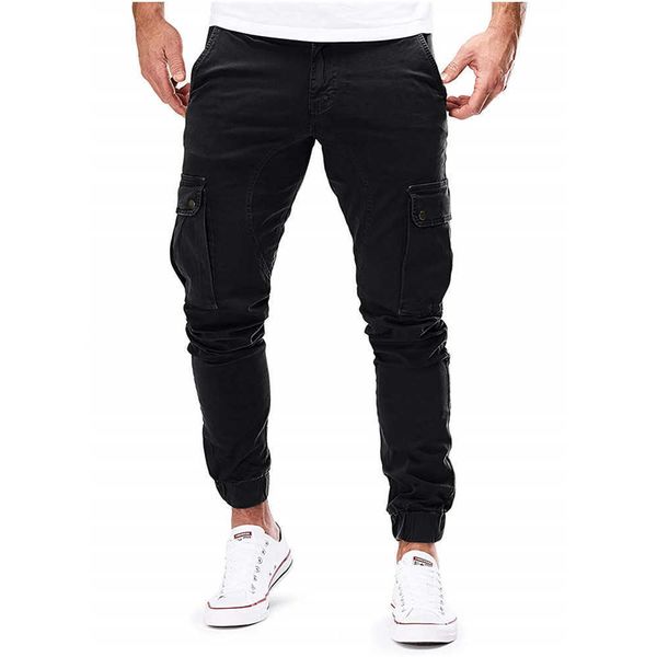 Calça masculina homens cargo calças militares outono calça skinny cenas longas calças de soldado de moletom 2023 calças de camuflagem esportiva de roupas esportivas 2023 w0414