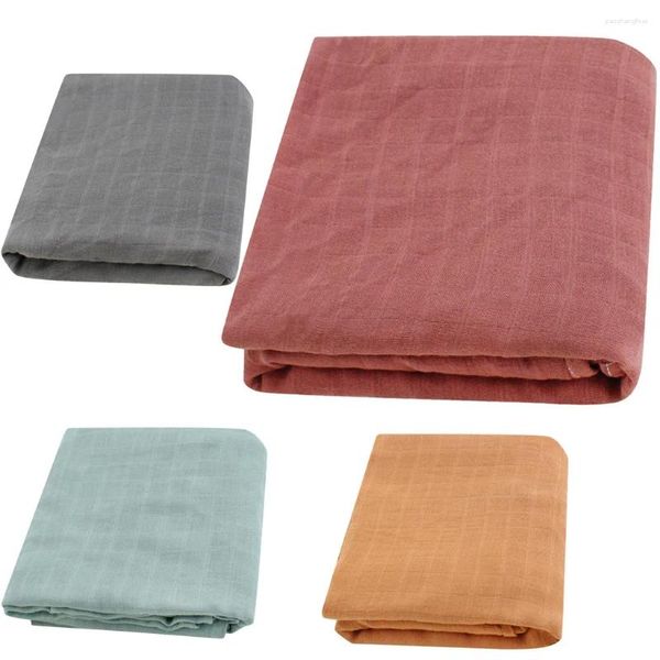 Coperte Nato Infantile Neonate Ragazzi Cotone Colori solidi Mussola Ricevente Coperta Asciugamano da bagno Fasciatoio Biancheria da letto Avvolgere Accessori # p4