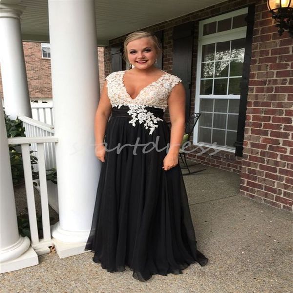 Gracioso preto branco mãe da noiva plus size decote em v bainha até o chão chiffon vestido de noite casamento convidado formal baile de formatura noivo mãe festa robe de soiree 2024