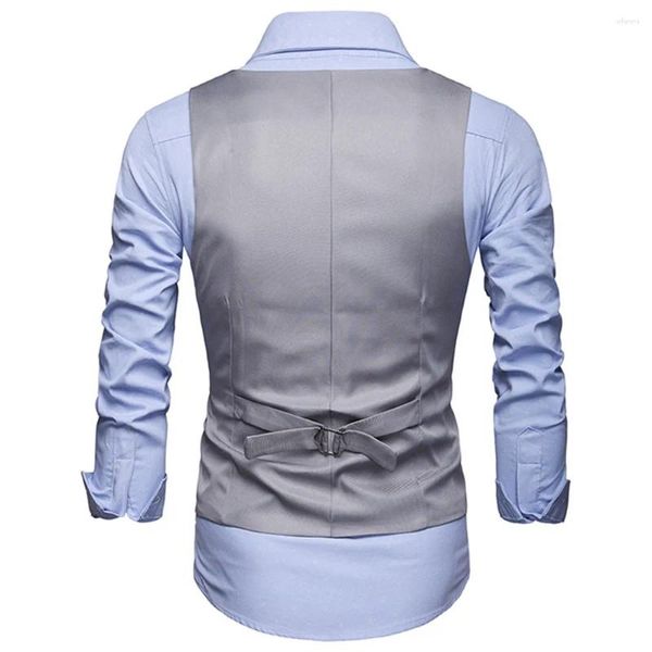 Coletes masculinos 2023 moda colete festa sem mangas sólida tops outono colete formal masculino escritório outwear negócios quente