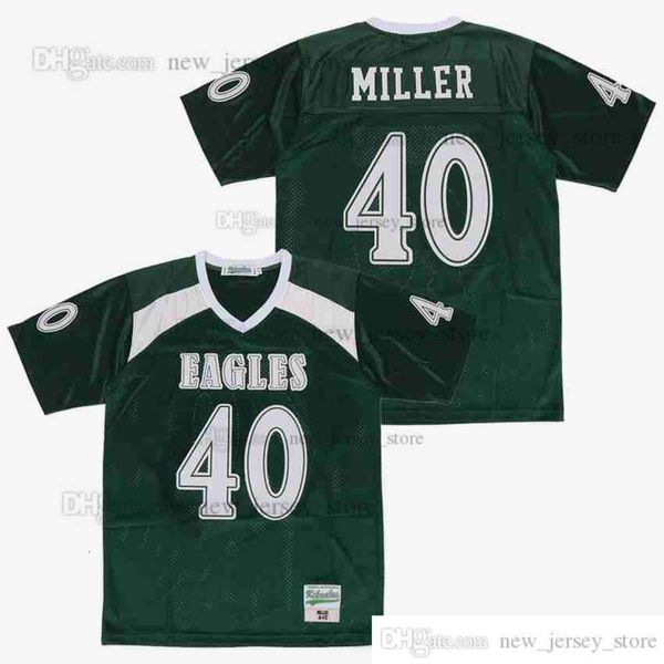 DIY Design Retro Film von Miller #40 Lise Jersey Dikişli Kolej Futbol Formaları