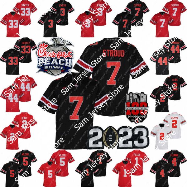 2023 Peach Bowl Ohio State Buckeyes Fußballtrikot C.J. Stroud Jaxon Smith-Njigba Miyan Williams J.T. Tuimoloau TreVeyon Henderson Emeka Egbuka Marvin Harrison