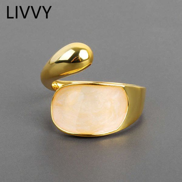 Bandringe LIVVY Silberfarbe Minimalistisch Unregelmäßige Ringe für Frauen Paare Vintage-Schmuck Einfacher Offener Ring Bestes Geschenk P230411