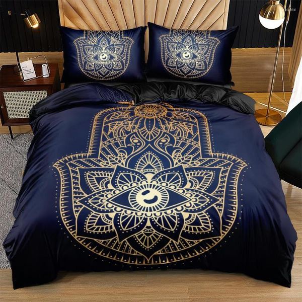 Bedding Sets Classic Bohemian Design Duvet Capa Palm Boho Conjunto de 3 peças Capas/edredom covers e travesseiros