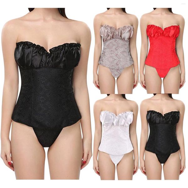 Busto sexy corsetto multicolore da donna che sostiene il push up in vita e la pancia che controlla gli indumenti di fondotinta disossati