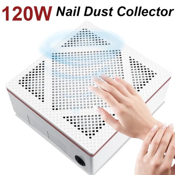 Secadores de unhas 120W coletor de poeira ventilador aspirador de pó manicure máquina ferramentas forte potência ferramenta de arte profissional 231110