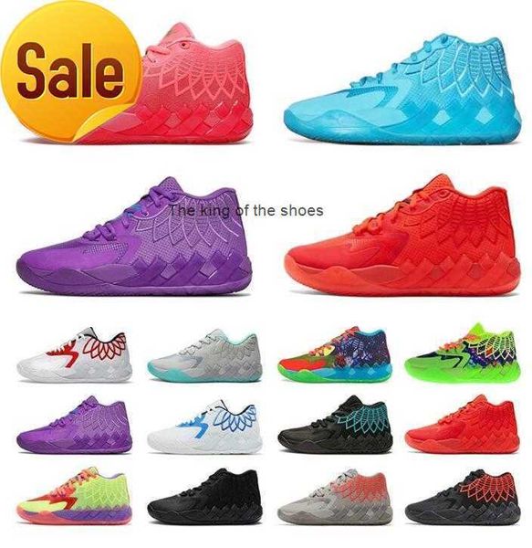 MB01MBS Tênis de corrida Novo Lamelo Ball Shoes Rick e Morty MB 01 Mens Sapato Casual Queen City Rock Ridge Vermelho Não daqui Triplo Preto Unc Branco