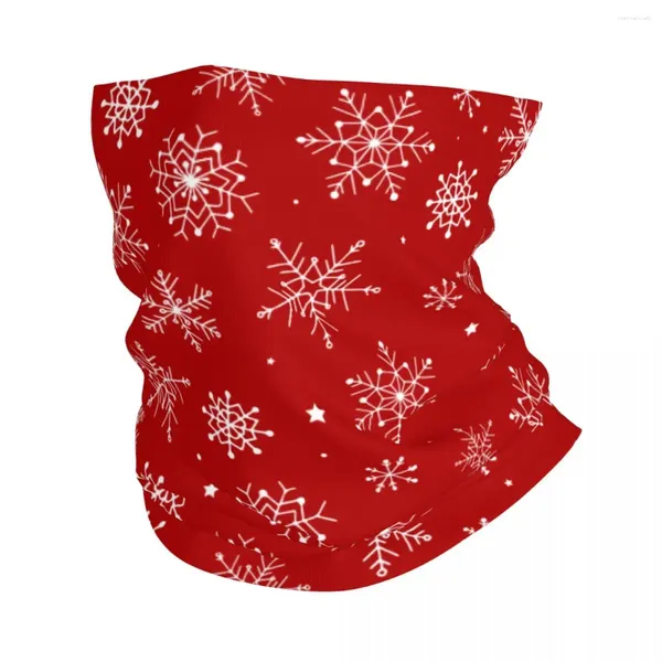 Lenços Natal flocos de neve estrelas envoltório lenço merch pescoço capa natal vermelho bandana verão pesca máscara facial unisex respirável