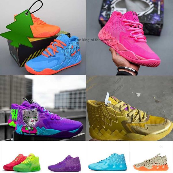 bola de basquete LaMelo Mens Botas sapatos MB 01 Rick Morty Azul Laranja Vermelho Verde Tia Pérola Rosa Roxo Gato Caixa Melo tênis tênisMB.01