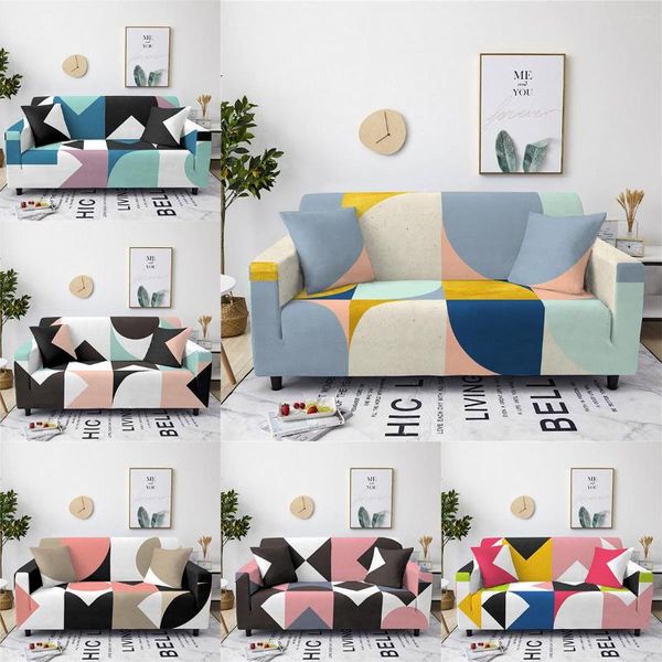 Capas de cadeira simples decoração de casa moderna capa de sofá de impressão geométrica para sala de estar lastal l forma universal 1pc