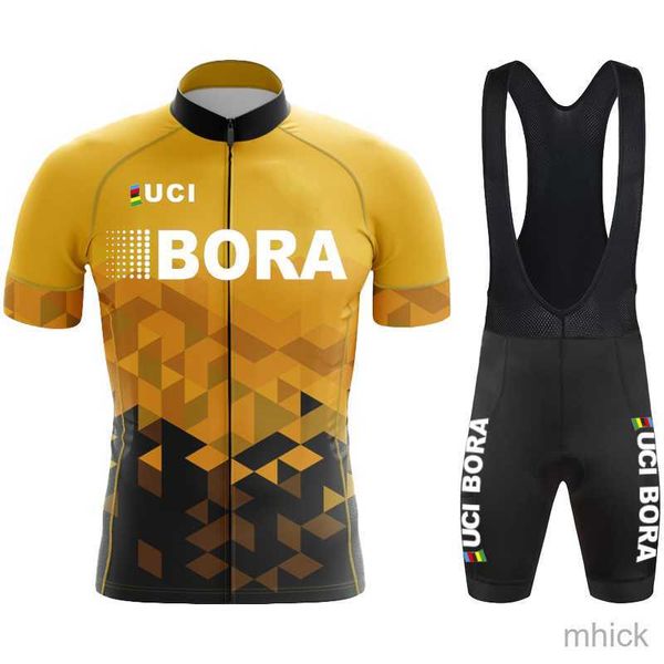 Set di maglie da ciclismo UCI BORA Completo da ciclismo con bretelle Abbigliamento sportivo da uomo Set sportivo da uomo Mountain Bike Outfit Abiti estivi 2023 Tricuta Jersey Mtb Shorts Kit 3M411