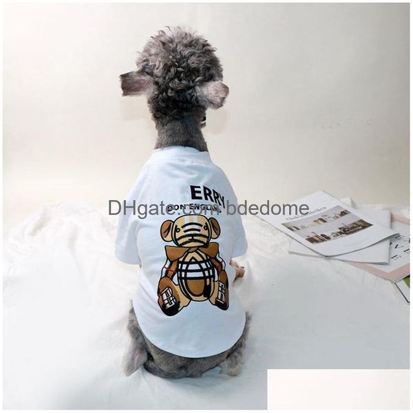 Abbigliamento per cani Camicie per cani Orso adorabile Designer Abbigliamento per animali Abbigliamento estivo per cani di piccola taglia Chihuahua Yorkies Bldog Drop Delivery Dhzxj