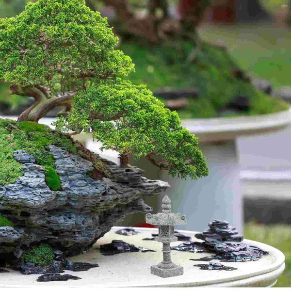 Decorazioni da giardino Bonsai Torre giapponese Decorazione luminosa Statue da esterno Pietra Sabbia Tavolo Padiglione Modello Pagoda