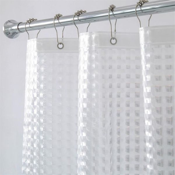 Conjunto de forro de cortina de chuveiro transparente 3D Eva 180 180 cm resistente para banheiro Cortina à prova d'água 2307
