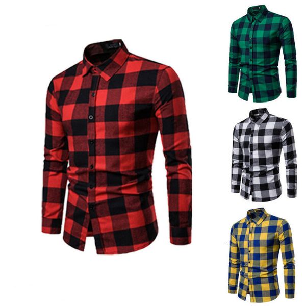 Camisas casuais masculinas camisa xadrez outono inverno flanela vermelha camisa xadrez camisas de manga longa chemise homme algodão masculino camisas de verificação 230411