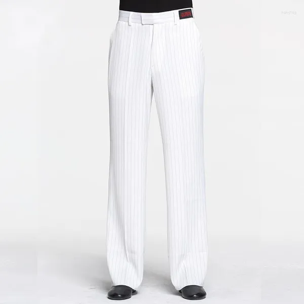 Stage Wear Mens Modern Ballroom Latin Dance Pants Standard Adult Tango Striped Pants Dancewear Chacha Samba Rumba