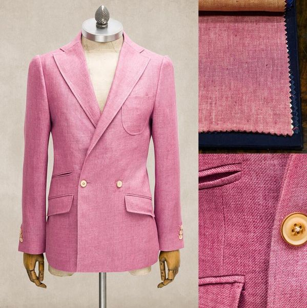 Elegante Frauen Rosa Anzug 2 Stück Blazer Jacke Lange Hosen Büro Koreanisch Zweiteilige Einreiher Business Wear