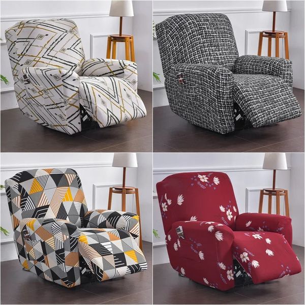 Capas para cadeiras Capa de sofá reclinável geométrica com estampa de leopardo Stretch Spandex Poltrona Slipcovers Relax Lazy Boy Chair Covers Protetor de móveis 231110