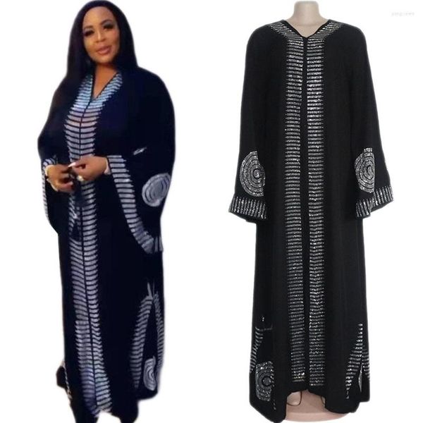 Abbigliamento etnico Abiti africani per le donne Musulmano Abaya Dubai Caftano Abito marocchino Abito Hijab Islamico Eid Mubarak Djellaba Femme